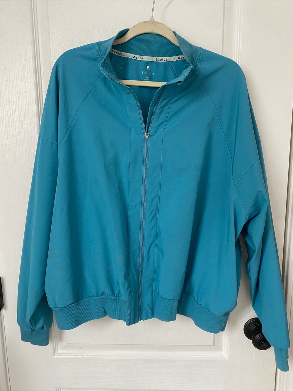 ZELOS Women's Teal Zip Bomber Jacket